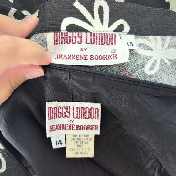 Vintage Maggy London Jeannene Booher Skirt Set Medium Top Black Bow - Picture 11 of 11